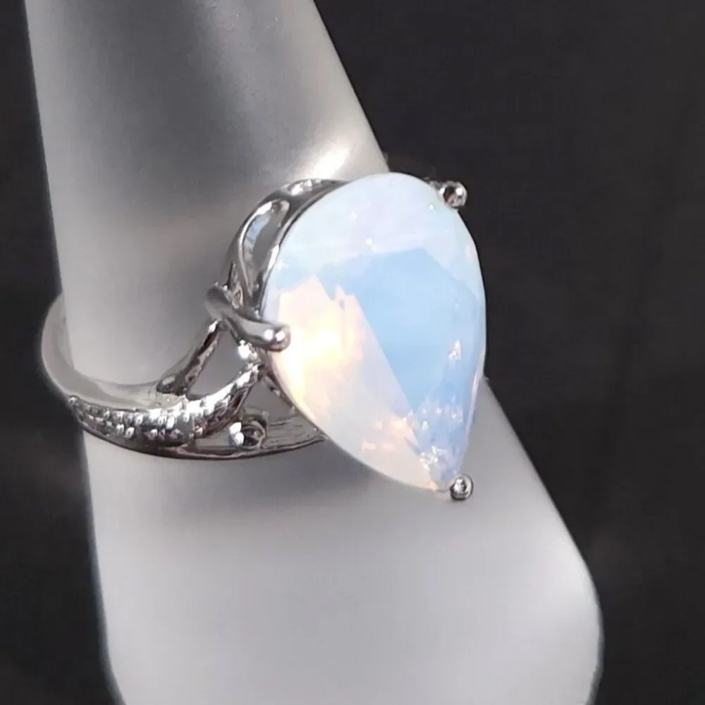 Opal Ring Sterling Silver Size 6-3/4
